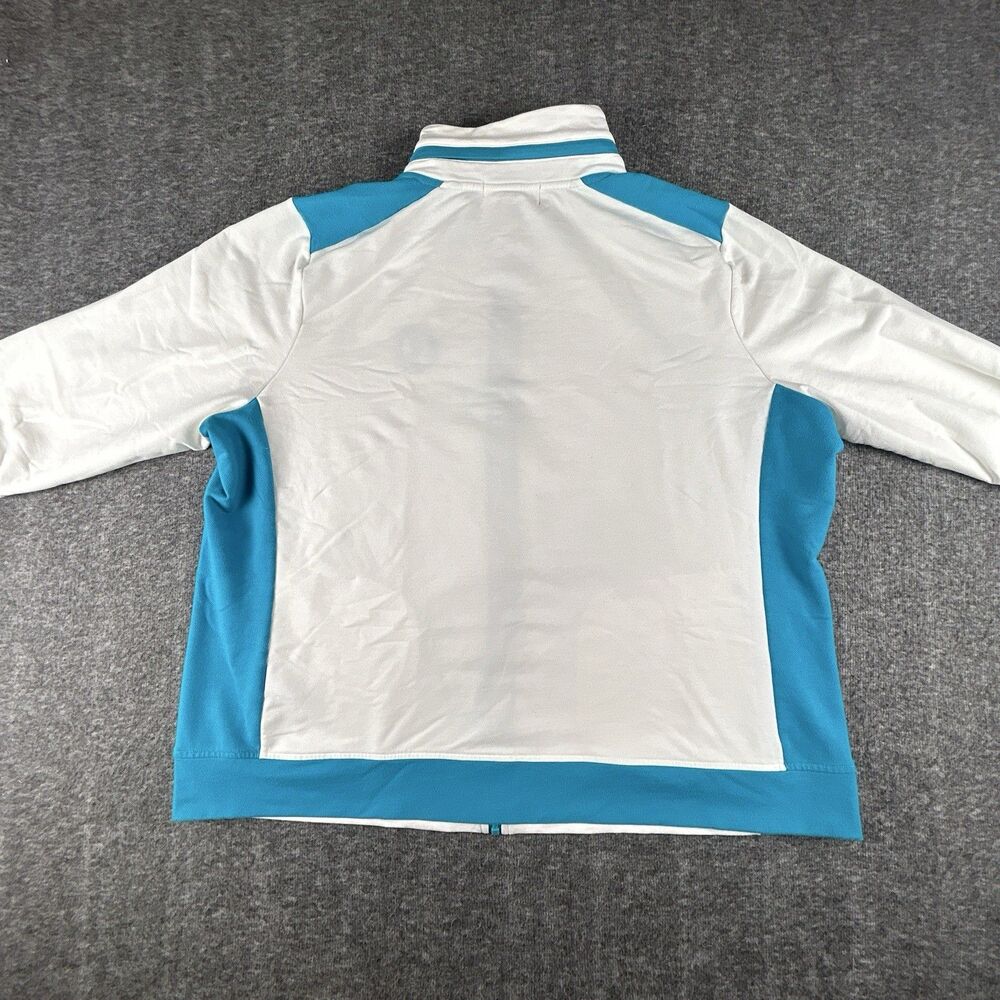 Lauren Active Ralph Lauren Track Jacket Womens Sz 2X 3/4 Sleeve White Teal - Picture 6 of 10